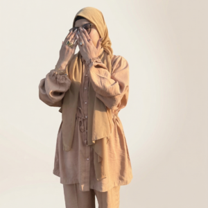 brown crinkle cotton co ord set for women – minimal & comfortable casual wear